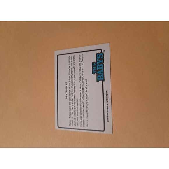 Vintage 1979 The Babys Trading Card #27 London Rock Band Collectible - Picture 2 of 2